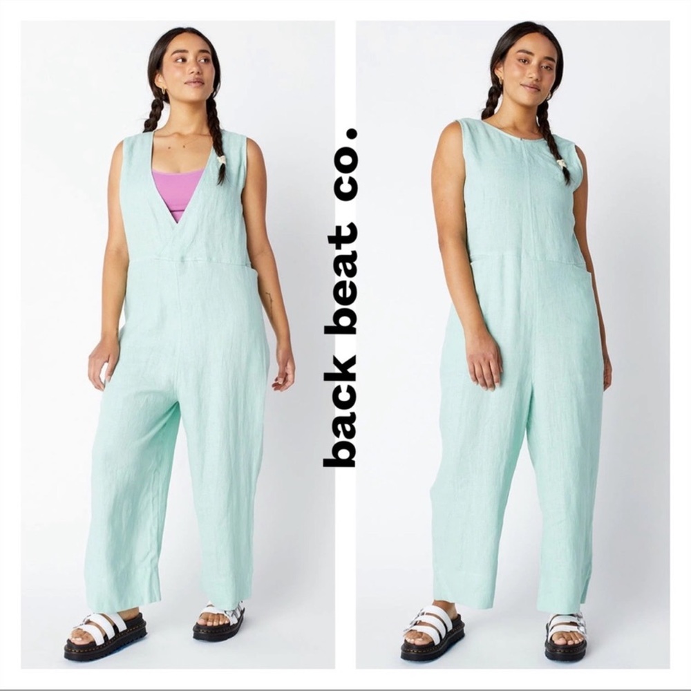 New!  Back Beat Co. “Brooklyn” Reversible Linen Jumpsuit